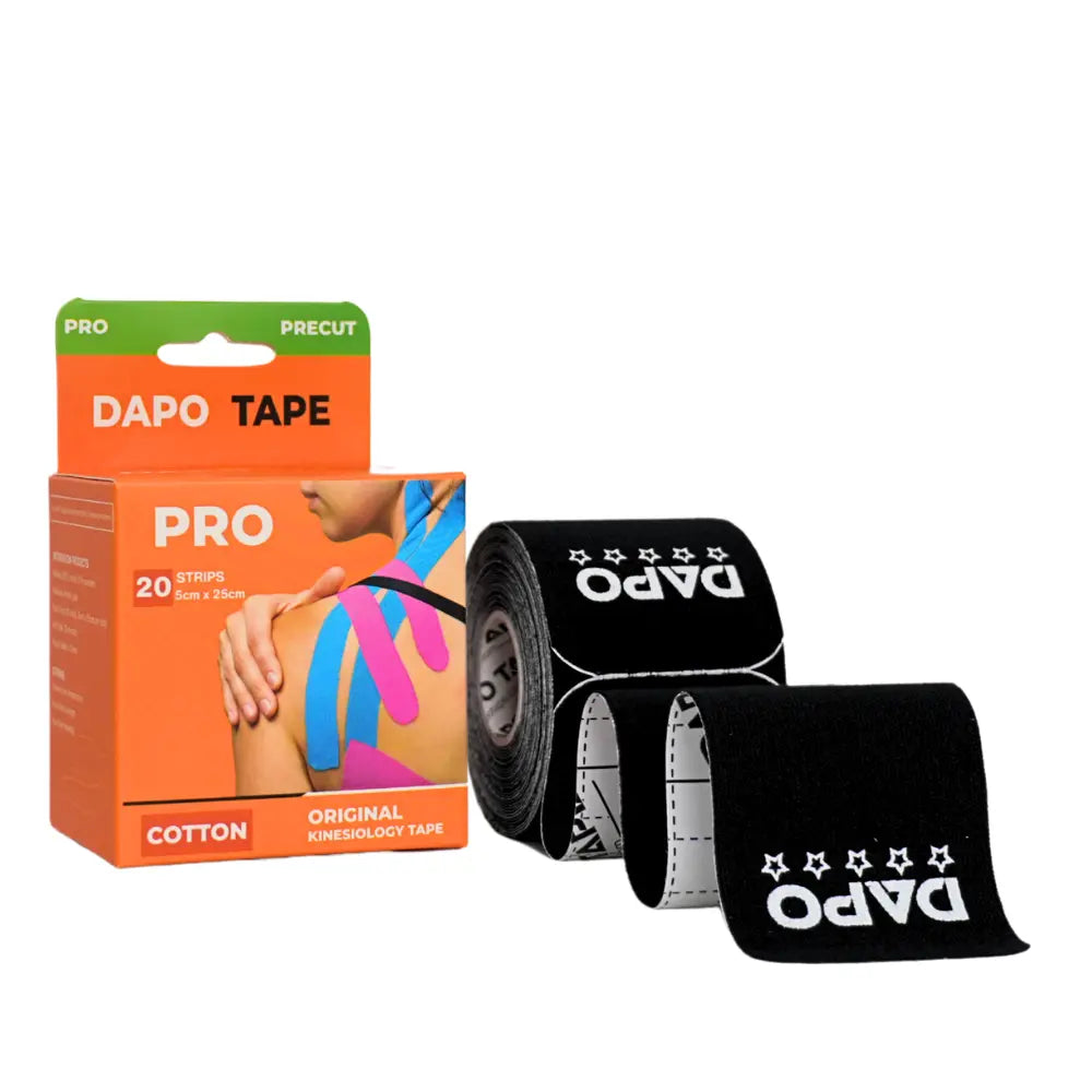 [Dapo] Precut Kinesiology Tape, 2 Roll (40 Strips 2 Inch X 16Ft) Original Cotton Latex-Free, Flexible Athletic Tape for Fitness, Sport Training, Recovery Sports Tapes