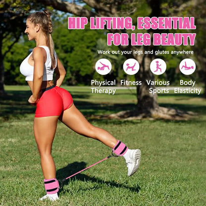 Ankle Resistance Bands, Ankle Bands for Working Out with Cuffs, Resistance Bands for Leg Butt Training Workout Equipment for Kickbacks Hip Gluteus Training, Ankle Strap with Exercise Bands