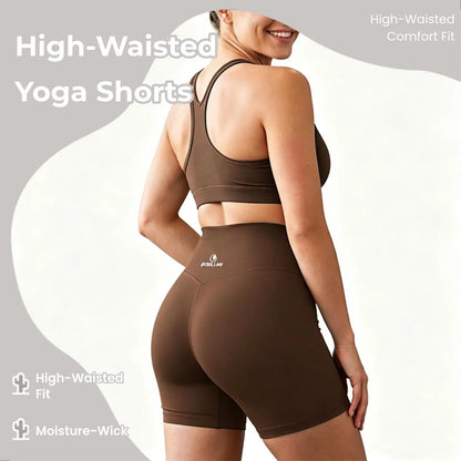 Exsilimi High Waist Booty Lift Yoga 5” for Yoga Gym Cycling & Casual Daily Wear Jersey Stretch Comfort Gym Workout Sets Alt Gym Clothes Baggy Gym Fits Women'S Flowy Athletic Running Shorts Speed Gym Sportswear Bottoms Gym Shorts Basketball Shorts Mizuno