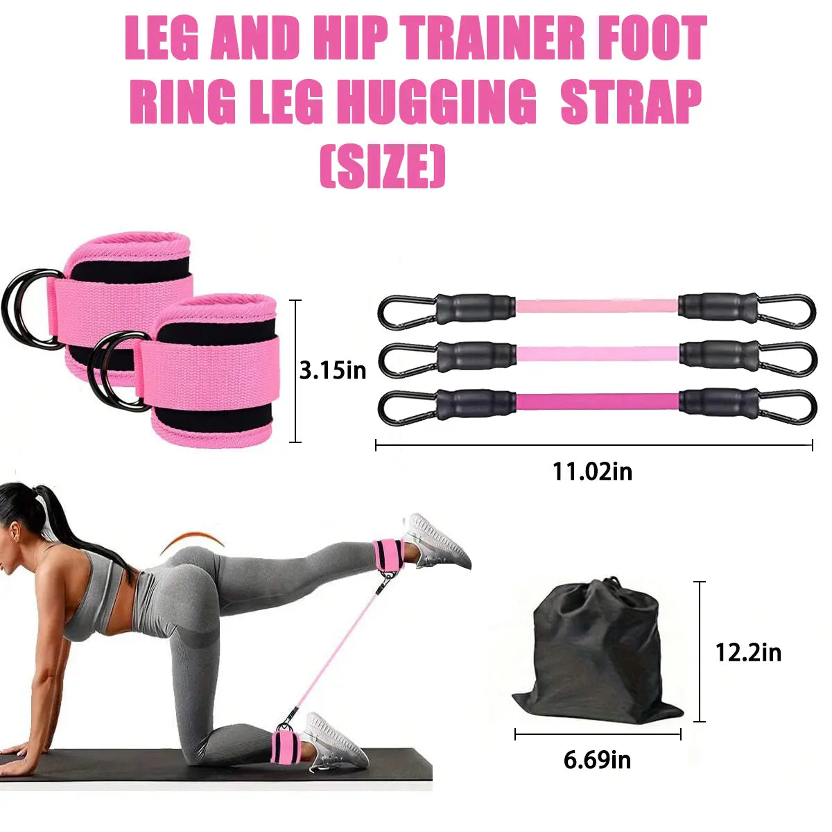 Ankle Resistance Bands, Ankle Bands for Working Out with Cuffs, Resistance Bands for Leg Butt Training Workout Equipment for Kickbacks Hip Gluteus Training, Ankle Strap with Exercise Bands