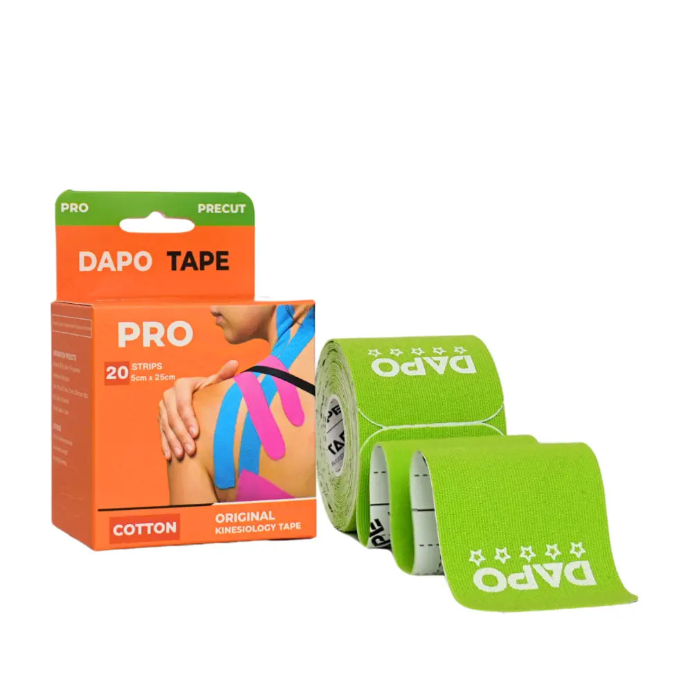 [Dapo] Precut Kinesiology Tape, 2 Roll (40 Strips 2 Inch X 16Ft) Original Cotton Latex-Free, Flexible Athletic Tape for Fitness, Sport Training, Recovery Sports Tapes