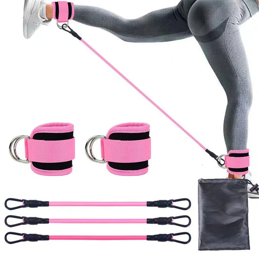 Ankle Resistance Bands, Ankle Bands for Working Out with Cuffs, Resistance Bands for Leg Butt Training Workout Equipment for Kickbacks Hip Gluteus Training, Ankle Strap with Exercise Bands