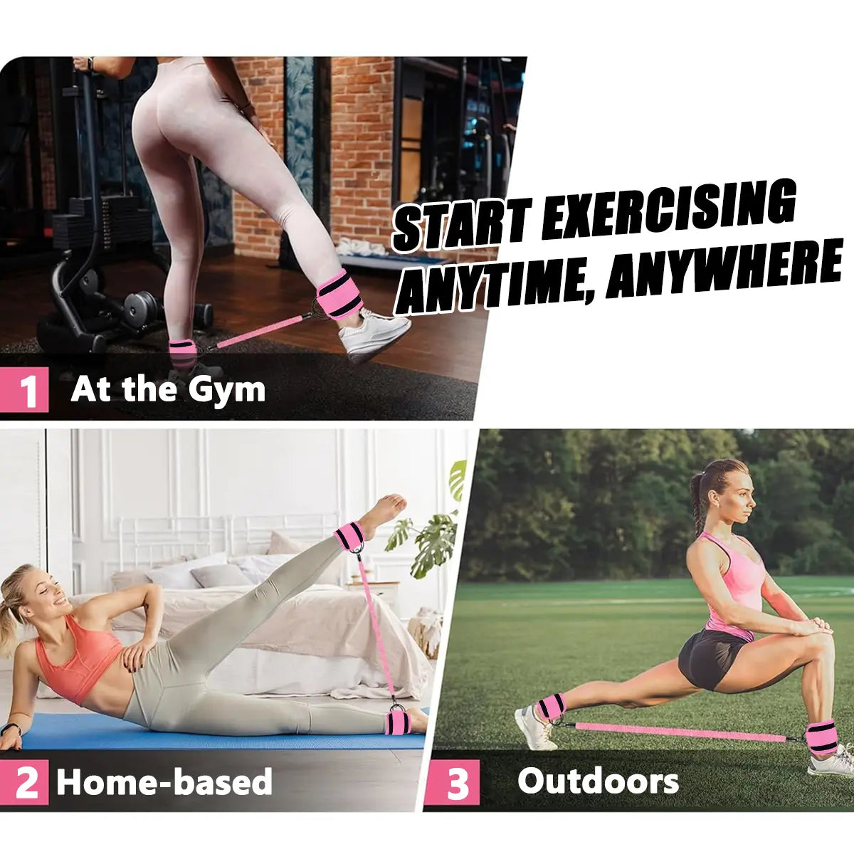 Ankle Resistance Bands, Ankle Bands for Working Out with Cuffs, Resistance Bands for Leg Butt Training Workout Equipment for Kickbacks Hip Gluteus Training, Ankle Strap with Exercise Bands